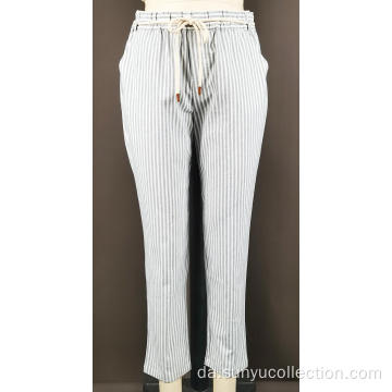 Ladie&#39;s Cotton Woven Striped Long Pant